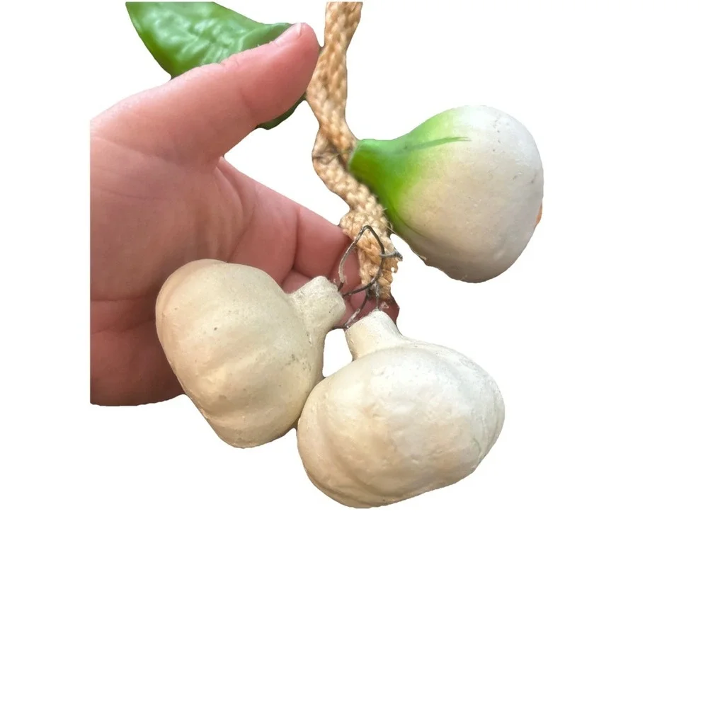 Vintage 9 Large Ceramic Hanging Vegetables On A Jute Rope. Decor. 7 Different 1s